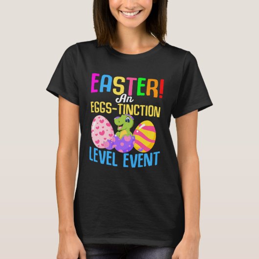 T-shirt Easter rex Dino Dinosaur Easter Eggs Bunny  1 (Devant)