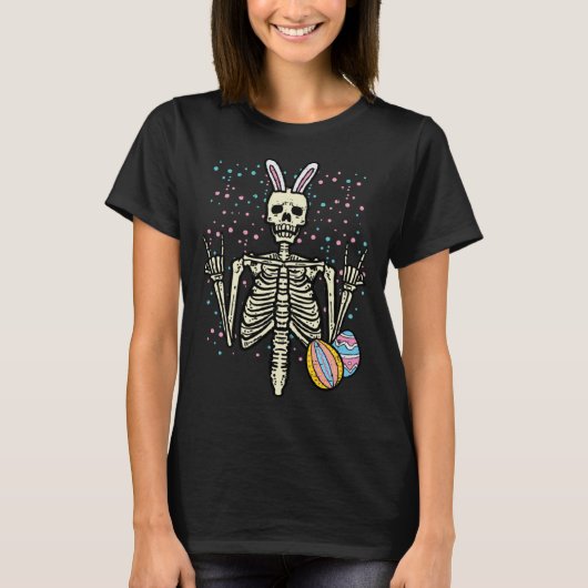 T-shirt Easter Rocker Skeleton Rock Hand Men Boys Toddler  (Devant)