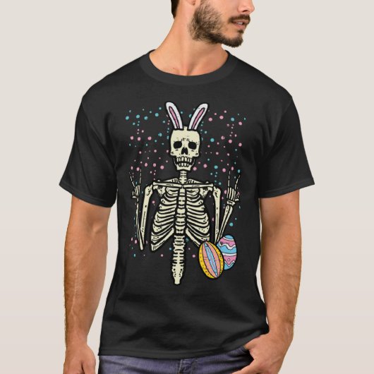 T-shirt Easter Rocker Skeleton Rock Hand Men Boys Toddler  (Devant)