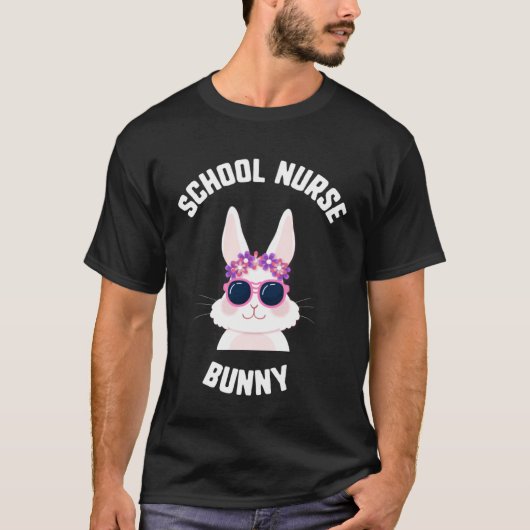 T-shirt Easter School Nurse Bunny Bunny Sunglasses Kids (Devant)
