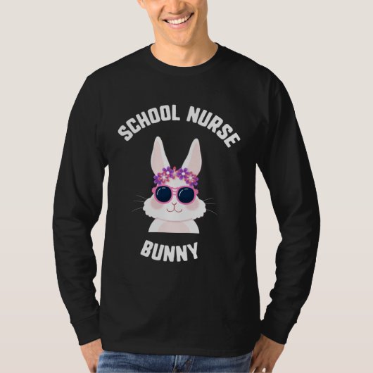T-shirt Easter School Nurse Bunny Bunny Sunglasses Kids (Devant)
