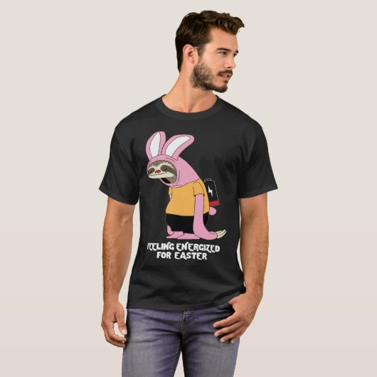T-shirt Easter Sloth Bunny Feeling Energized (Devant entier)