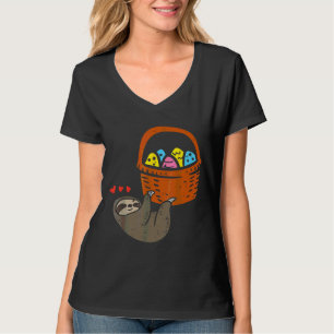 T-shirt Easter Sloth Hanging Egg Basket Cute Animal Men