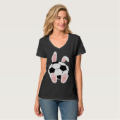 T-shirt Easter Soccer  Bunny Ears Ball Cute Rabbit Sport (Devant entier)