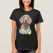 T-shirt Easter Weimaraner Bunny Eggs Dog on Easter Weimara (Devant)
