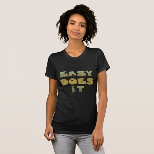 T-shirt Easy It Recovery Slogan Citation Vert Or Texte (Devant entier)