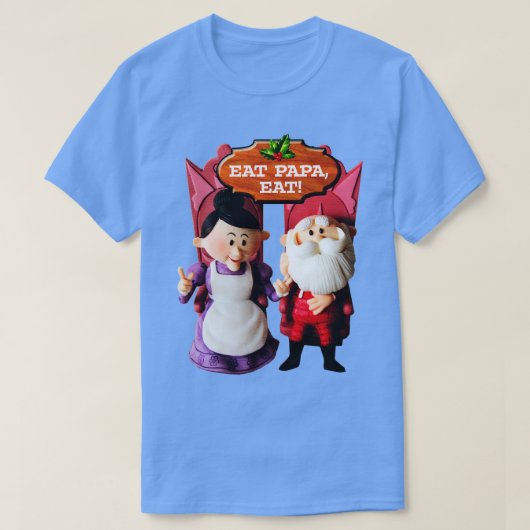 T-shirt EAT PAPA EAT Mrs Claus et Père Noël (Design devant)