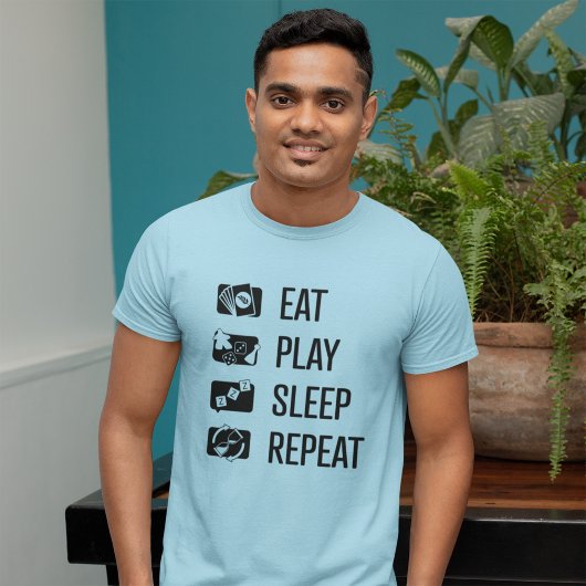 T-shirt Eat-Play-Sleep-Repeat Jeu Blck Mens Shirt