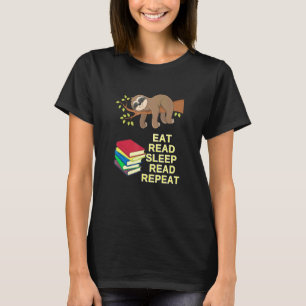 T-shirt Eat Read Sleep Read Repeat Sloth Reading Program