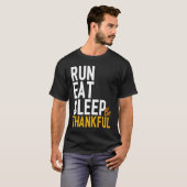 T-shirt Eat Run Nap Be Thankful Runner Thanksgiving (Devant entier)