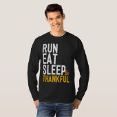 T-shirt Eat Run Nap Be Thankful Runner Thanksgiving (Devant entier)