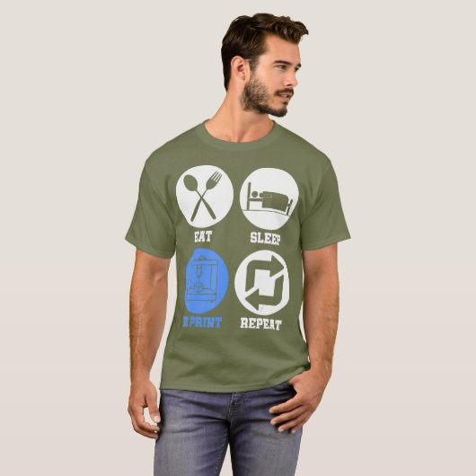 T-shirt Eat Sleep 3D Print Repeat 3D Printing 3D Printer (Devant entier)