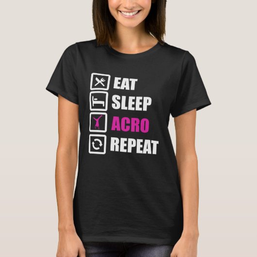 T-shirt Eat Sleep Acro Repeat for Gymnastics (Devant)