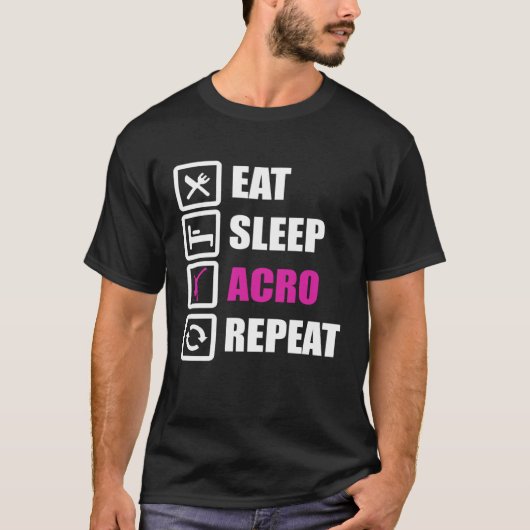 T-shirt Eat Sleep Acro Repeat for Gymnastics (Devant)