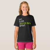 T-shirt Eat Sleep Analyser les données Répéter, analyste d (Devant entier)