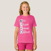 T-SHIRT EAT SLEEP ANIME REPEAT (Devant entier)