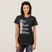 T-SHIRT EAT SLEEP ANIME REPEAT (Devant entier)
