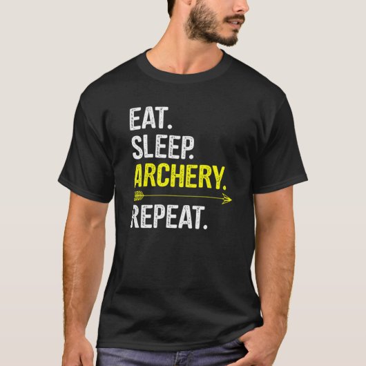 T-shirt Eat Sleep Archery Répéter Archer Dit (Devant)