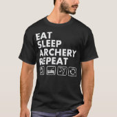 T-shirt Eat Sleep Archery Répéter Funny Archer (Devant)