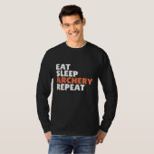 T-shirt Eat Sleep Archery Répéter T- (Devant entier)