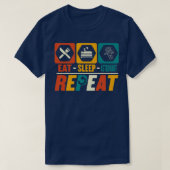 T-shirt Eat Sleep Astronaut Repeat Funny Astronomy Planet (Design devant)