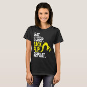 T-shirt Eat Sleep Back Flip Repeat Acrobat Gymnastics (Devant entier)
