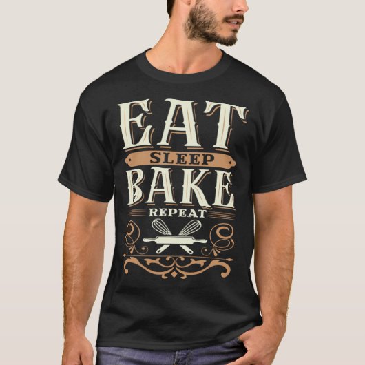 T-shirt Eat Sleep Bake Repeat (Devant)