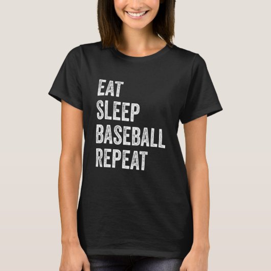 T-shirt Eat Sleep Baseball Repeat Baseball Player  Basebal (Devant)