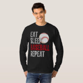 T-shirt Eat Sleep Baseball Repeat Baseball Player  Basebal (Devant entier)