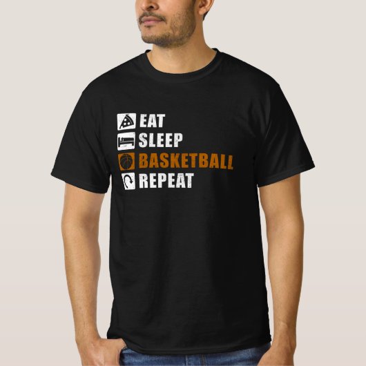 T-shirt Eat Sleep Basketball Player Idea (Devant)