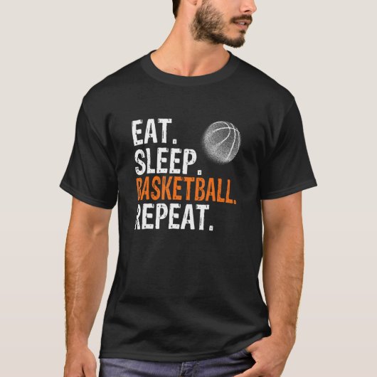 T-shirt Eat Sleep Basketball Repeat (Devant)