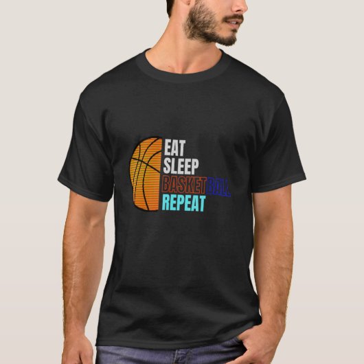 T-shirt eat sleep basketball repeat (Devant)