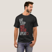 T-shirt Eat Sleep Basse guitare Répéter (Devant entier)