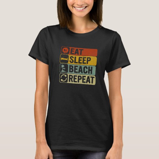 T-shirt Eat Sleep Beach (Devant)