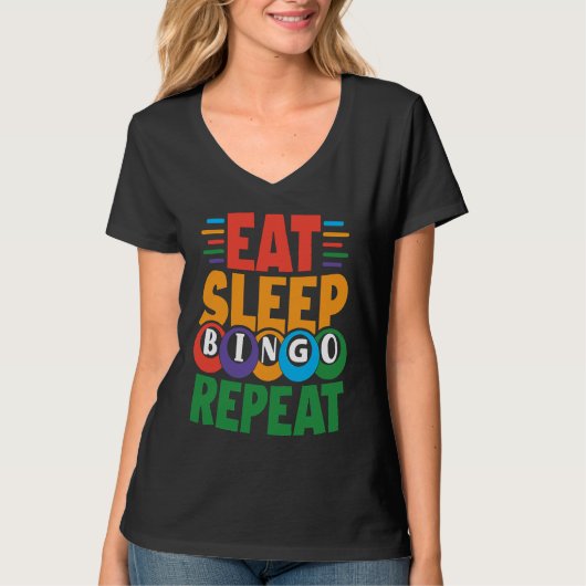 T-shirt Eat Sleep BINGO Repeat Lucky Bingo Gambling Bingo (Devant)