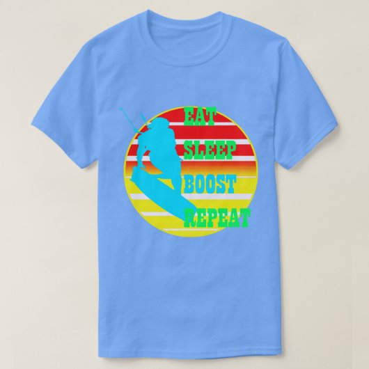 T-shirt Eat Sleep Boost Répéter Female Kitesufer Suns Rétr (Design devant)