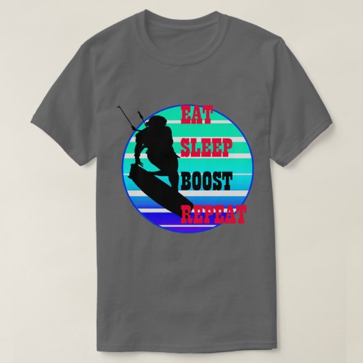 T-shirt Eat Sleep Boost Répéter Female Kitesufer Suns Rétr (Design devant)