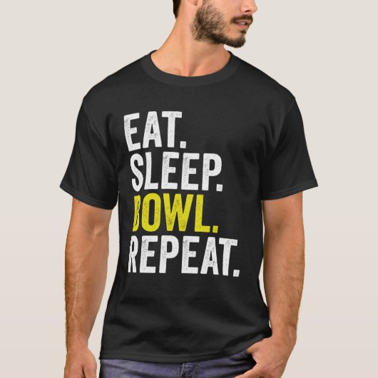 T-shirt Eat Sleep Bowl Repeat Cricket Bowling (Devant)