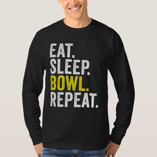 T-shirt Eat Sleep Bowl Repeat Cricket Bowling (Devant)