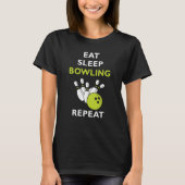 T-shirt Eat Sleep Bowling Bowling (Devant)