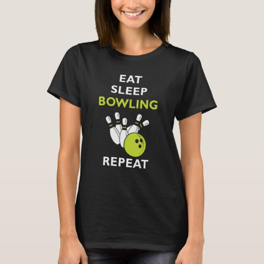 T-shirt Eat Sleep Bowling Bowling (Devant)