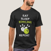 T-shirt Eat Sleep Bowling Bowling (Devant)