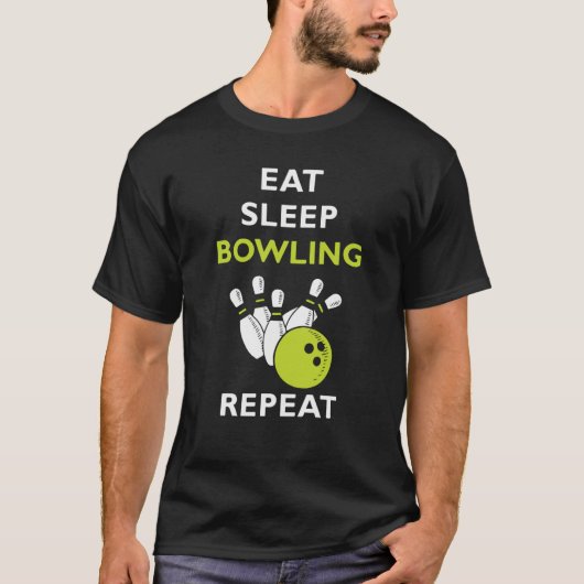 T-shirt Eat Sleep Bowling Bowling (Devant)