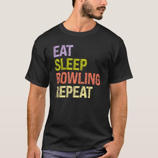 T-shirt Eat Sleep Bowling Bowling Bowling Bowling Coach (Devant)