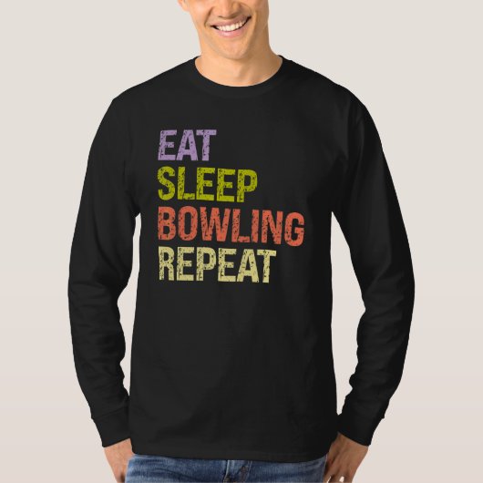 T-shirt Eat Sleep Bowling Bowling Bowling Bowling Coach (Devant)