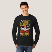 T-shirt Eat sleep Bowling Repeat  Bowling (Devant entier)
