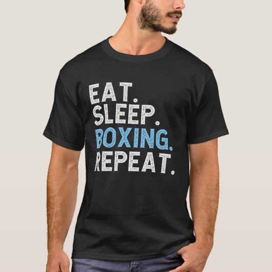 T-shirt Eat Sleep Boxing Repeat  Boxer Coach (Devant)