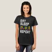 T-shirt Eat sleep Build Repeat Master Builder (Devant entier)