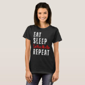 T-shirt Eat Sleep C8H10N4O2 Repeat Caffeine Molecule (Devant entier)