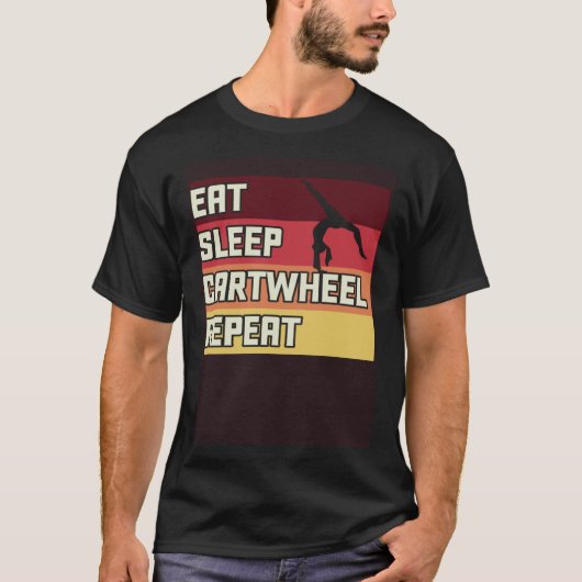 T-shirt Eat Sleep Cartwheel Repeat  1 (Devant)